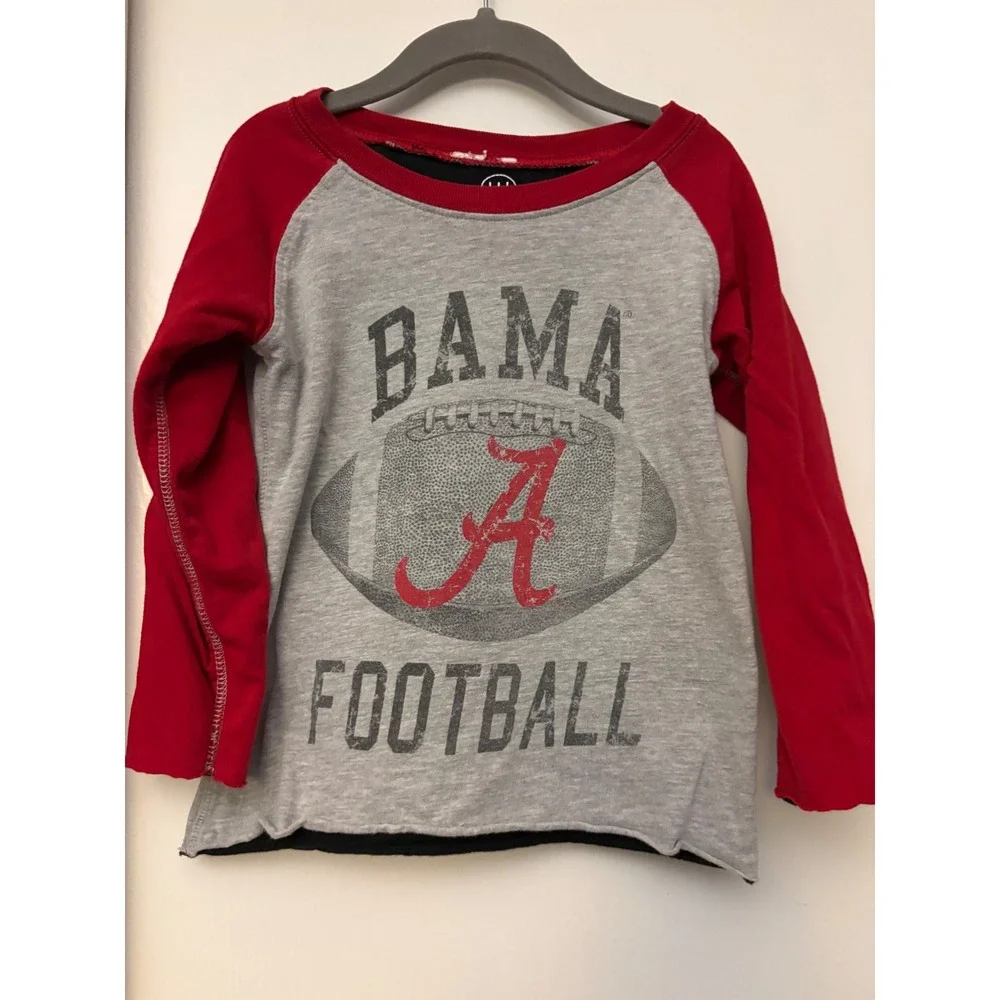 Alabama Crimson Tide Reversible Long‎ Sleeve Shirt Kids Bama Football Basketball